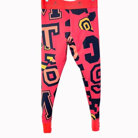 Adidas STELLASPORT Pink Printed Tights Sz S - Picture 2 of 5